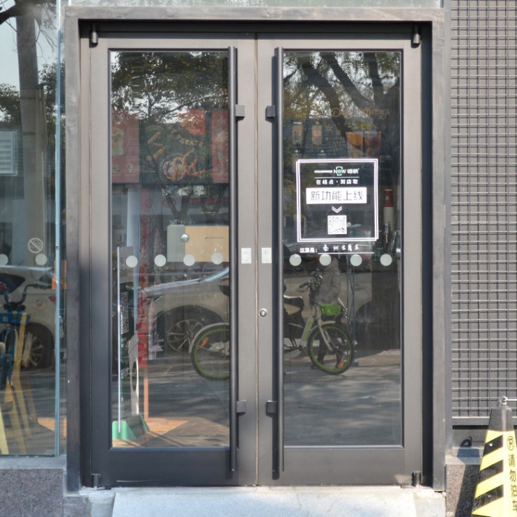 金玛龙肯德基门 JML-80X系列商场写字楼办公室咖啡厅会馆双开铝合金玻璃门定制