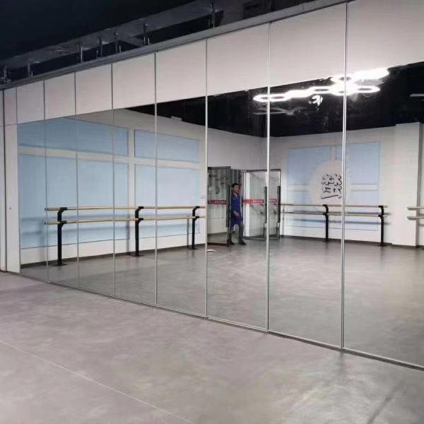 定制舞蹈教室隔断墙 可拆卸 练功房镜面玻璃隔断 包安装