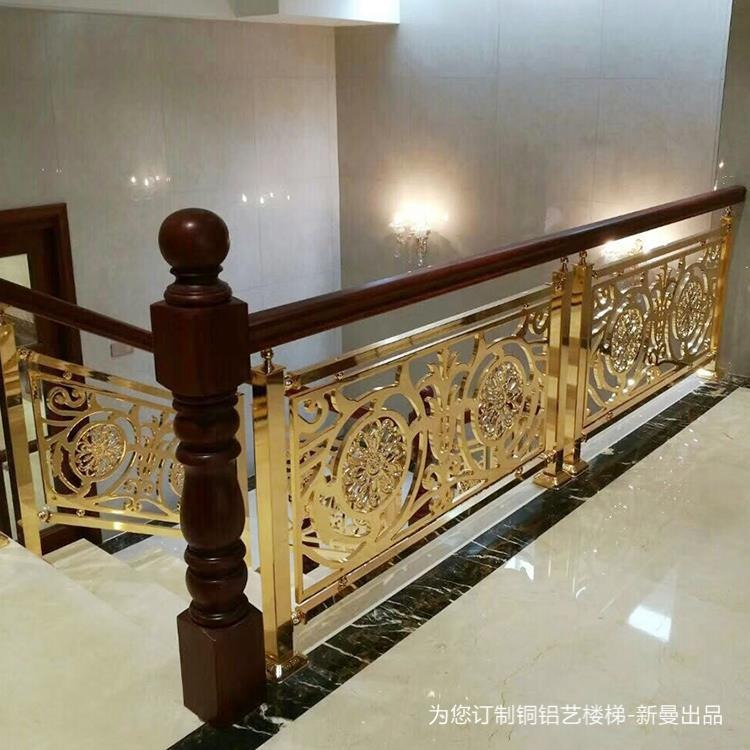 瑞安室内纯铜楼梯栏杆 别墅酒店大堂装饰铜制艺术品