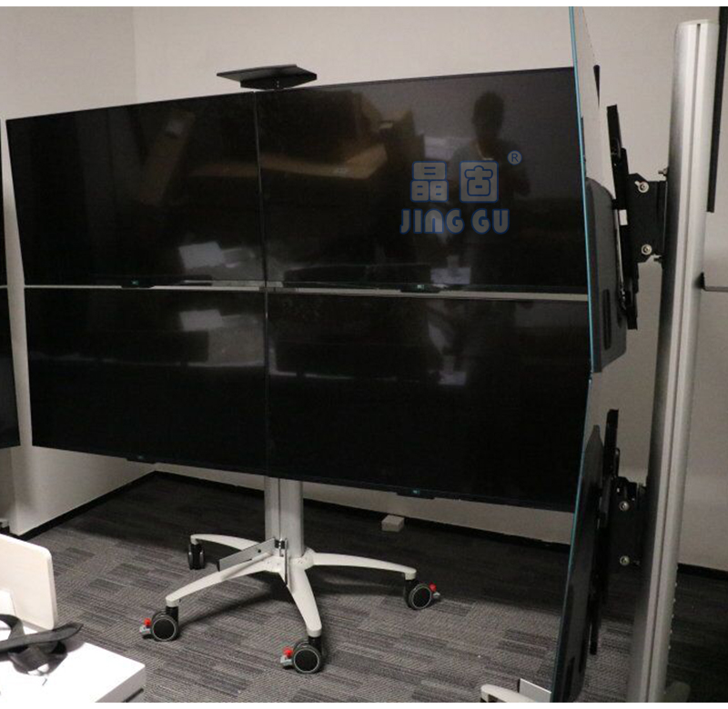 广州工厂直销四屏电视移动挂架 55寸4屏拼接电视机落地架示例图6