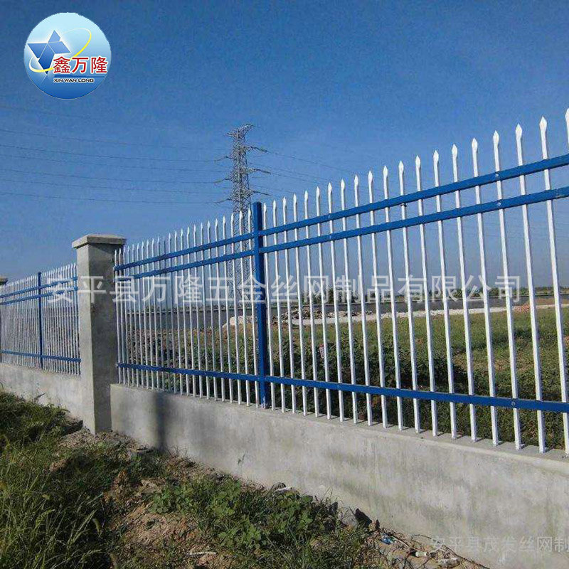 三横栏锌钢围墙护栏 锌钢栅栏 围墙护栏 铁艺围栏围墙示例图13