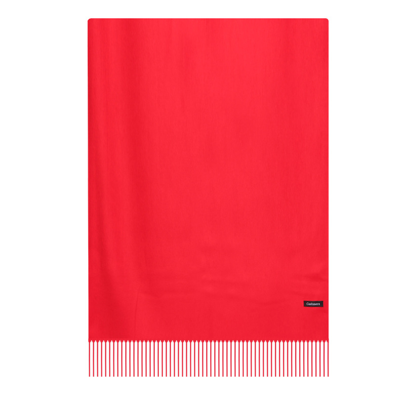 厂家直销双面绒羊绒围巾开业活动年会聚会中国红围巾定制刺绣logo示例图22