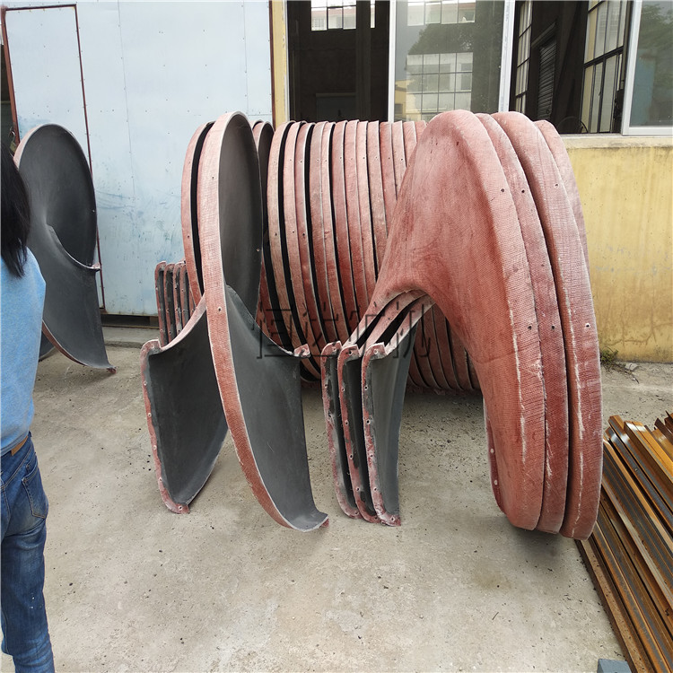 江西石城锆英砂选矿设备 耐磨损片槽螺旋溜槽