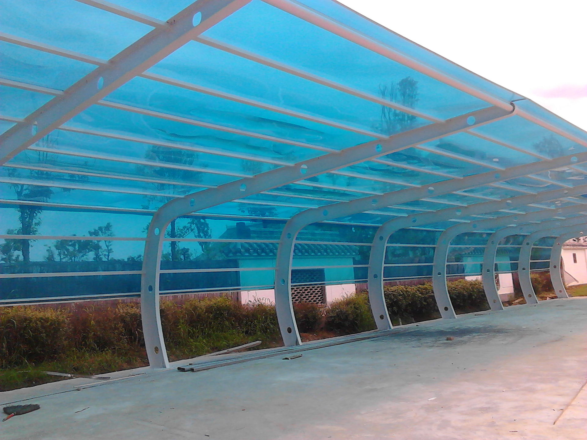 上海地区二层中空阳光板厂家透明10mm耐力板锁扣板车棚雨棚配件示例图139