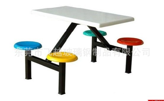户外桌椅 玻璃钢公司工厂员工食堂餐桌椅组合可印广告示例图22