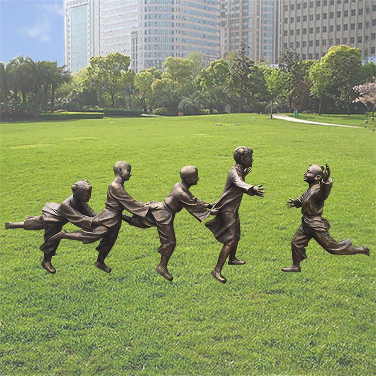 玻璃钢童趣雕塑 儿童玩耍雕塑小品 儿童主题雕塑 童年雕塑 唐韵园林