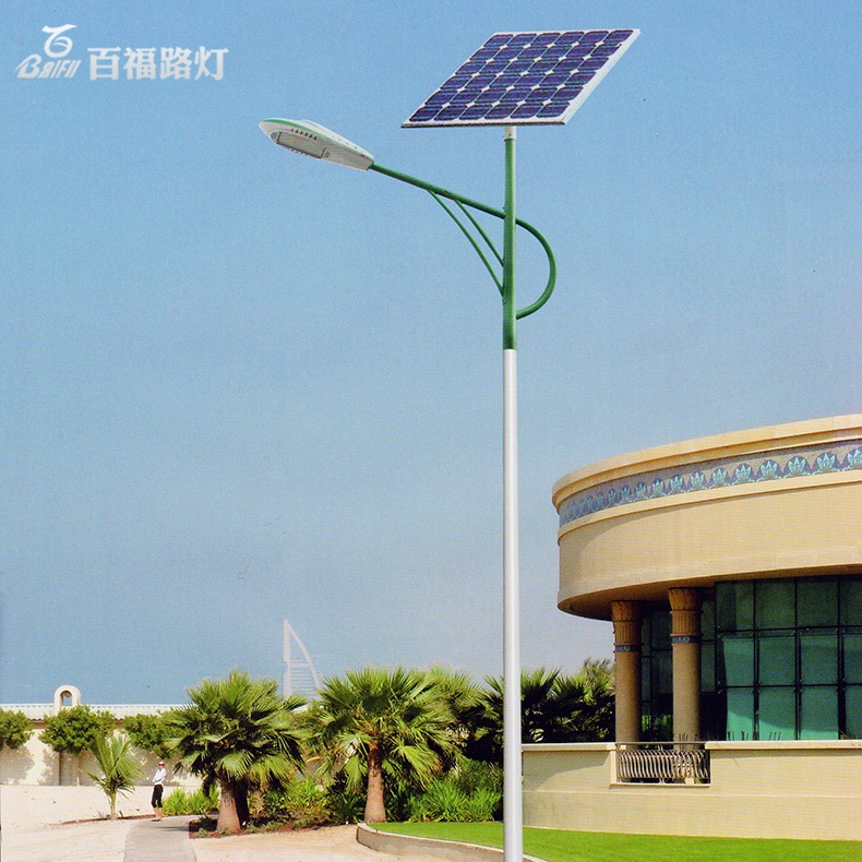 百福供应单臂太阳能路灯杆 6米100w太阳能路灯批发 湘潭太阳能路灯厂家
