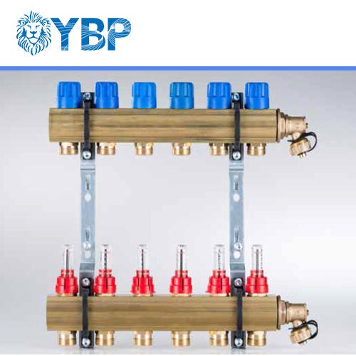德国原装进口 德国YBP地暖分水器黄铜2路分集水器