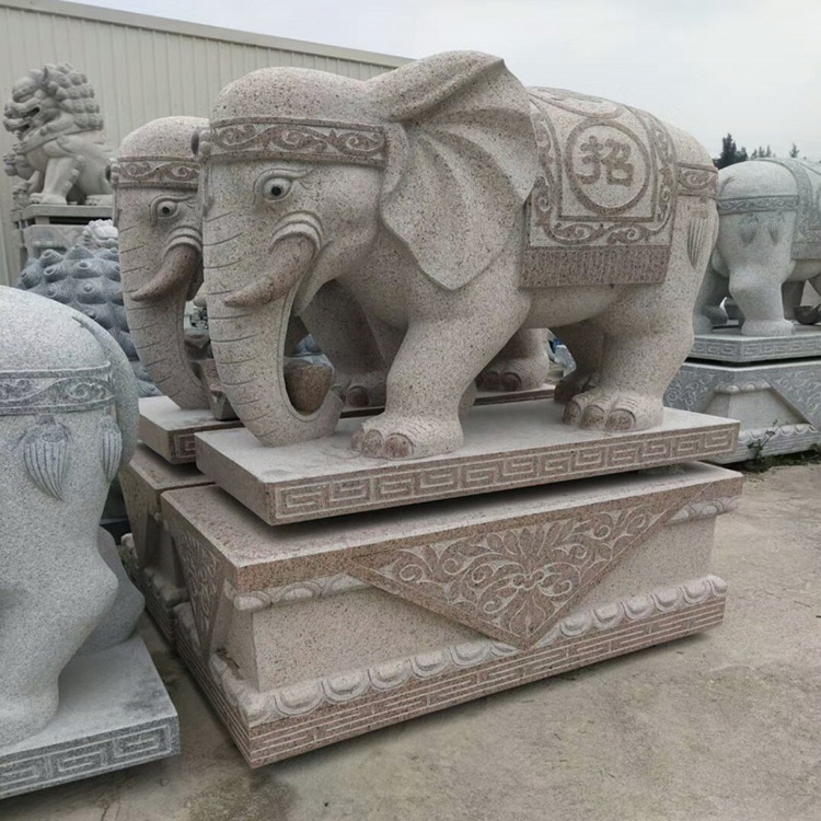 门口吉祥象 门口石雕大象摆件 石雕大象生产厂家