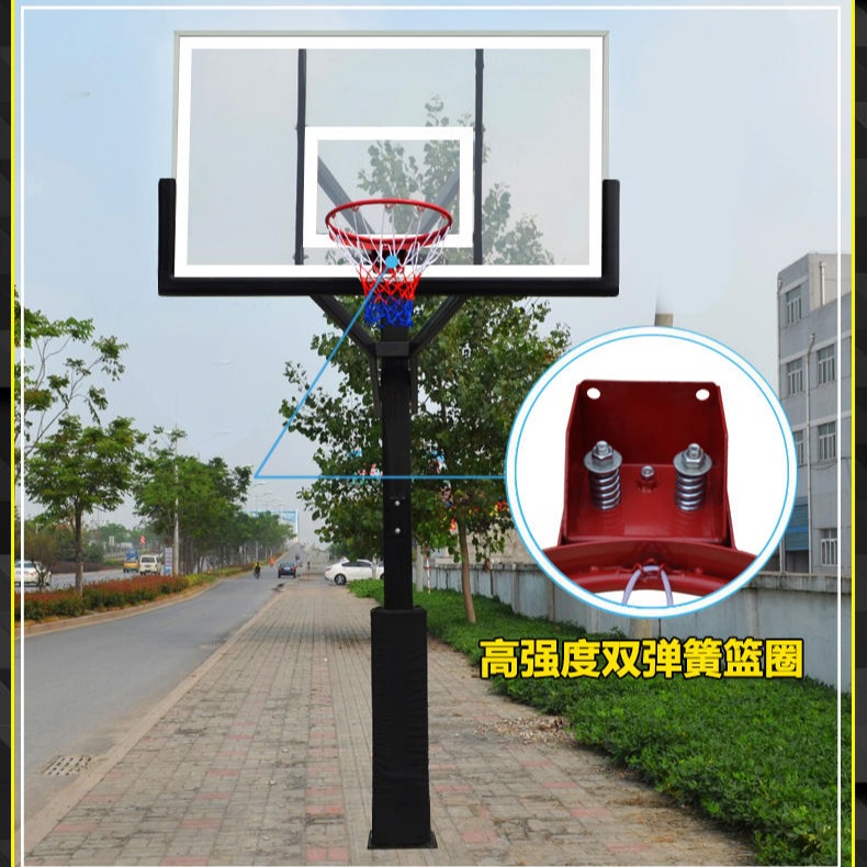 篮鲸手动篮球架 广场小区篮球架 可升降手动篮球架