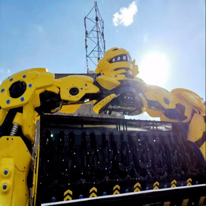 现货供应机械战警游乐设备  科技感高空揽月迷你版  旋转机器人转盘游乐项目