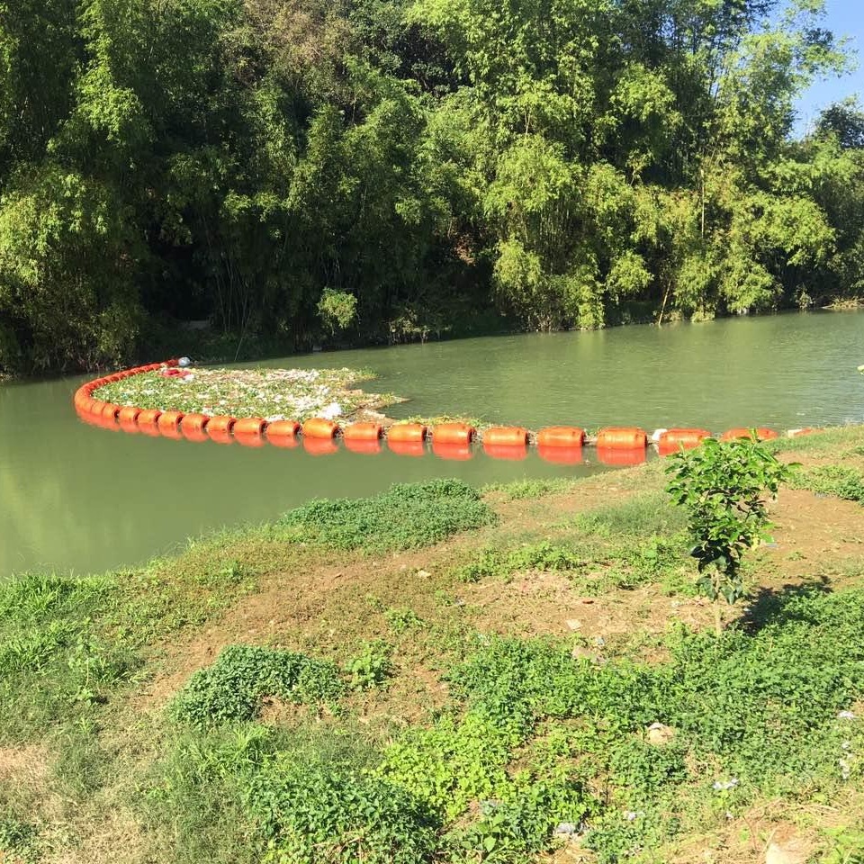 安徽河道清淤拦污浮体 海上警示塑料浮球 水库拦截浮筒