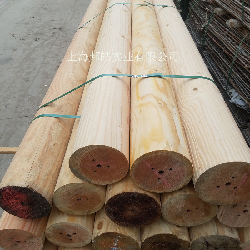 邦皓木业供应花旗松 新西兰松 杉木定做加工各种尺寸圆柱子