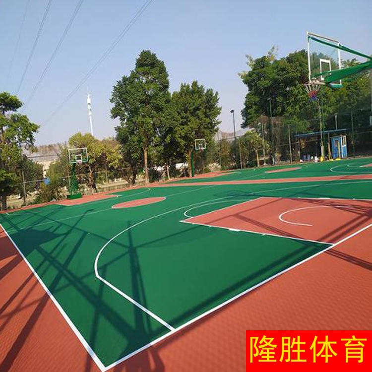大量现货出售 室内硅PU网球场 塑胶硅PU篮球场 隆胜体育 4m硅PU篮球场地图片