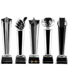 红素厂家直销创意水晶奖杯公司年会颁奖奖杯 可定制logo 300个起订不单独零售