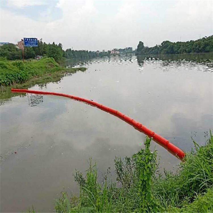 长江中小游地区河道水草拦截浮筒 水面垃圾拦污浮筒厂家图片