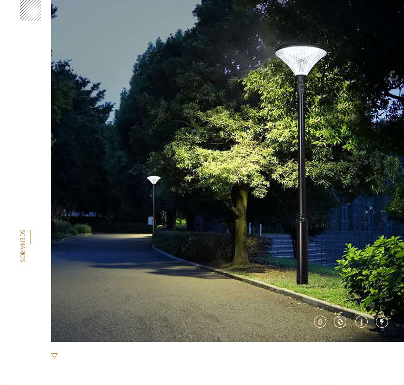 北極光能源 防水別墅公園小區路燈 LED30W一體化太陽能燈 太陽能庭院燈示例圖12