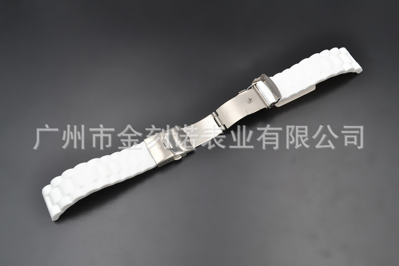 现货订制三珠水波纹硅胶表带 轮胎纹表带 环保硅胶手表带示例图10