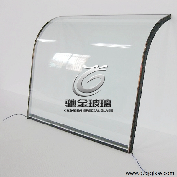 厂家供应电加热玻璃ITO导电膜发热丝除雾玻璃 弧形电加热