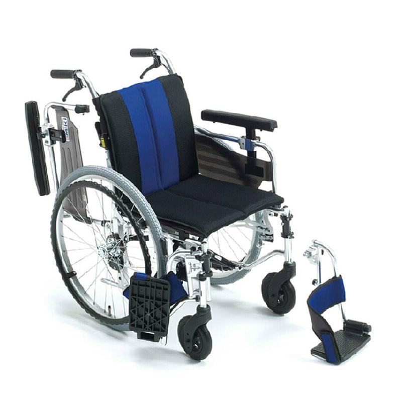 日本MiKi三贵轮椅车 MYU-4 超轻便携折叠 扶手可调老人家用护理轮椅车