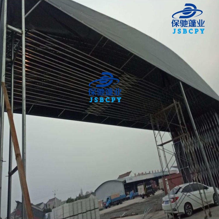 杭州加工制作物流货运站移动推拉棚 物流活动仓库篷 可伸缩折叠雨蓬图片