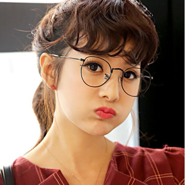复古韩国STYLE平光镜文艺范搭配出街眼镜框 金属圆框潮男女眼镜架