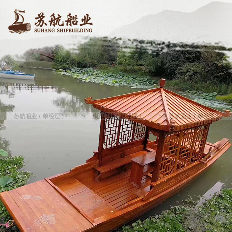 江苏厂家内河观光船 观光木船 小型游船制作