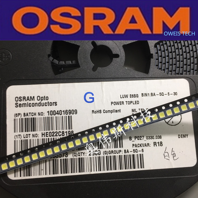 LBE6SG-S2U1-35 原装OSRAM欧司朗3528/1210 四脚共阴 蓝色蓝光