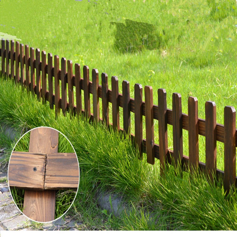 佳星防腐木栏杆护栏花园草坪围栏木栅栏小篱笆院子装饰庭院隔断户外室外碳化木围栏
