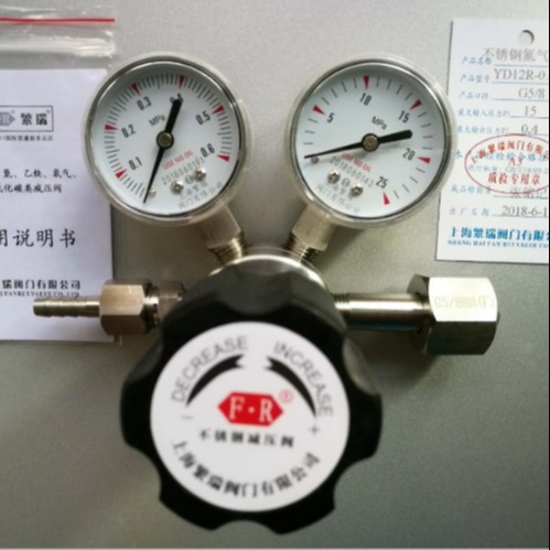 上海减压 YD12R-0.4R 不锈钢氮气减压阀 高纯气特气瓶调节器 N2表316L