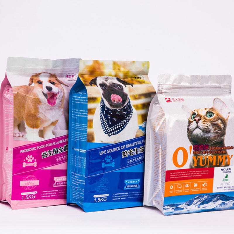 康利达定做宠物包装袋狗粮猫粮食品袋宠物通用食品包装开窗狗粮食品袋图片