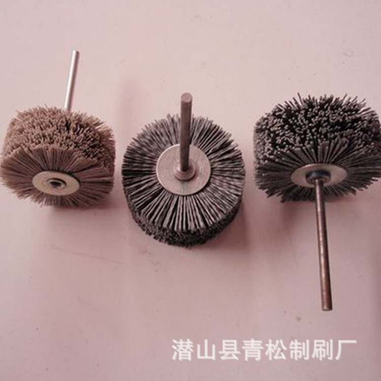 生产 带柄磨料丝轮 抛光耐磨磨料丝轮 杜邦丝磨料毛刷示例图7