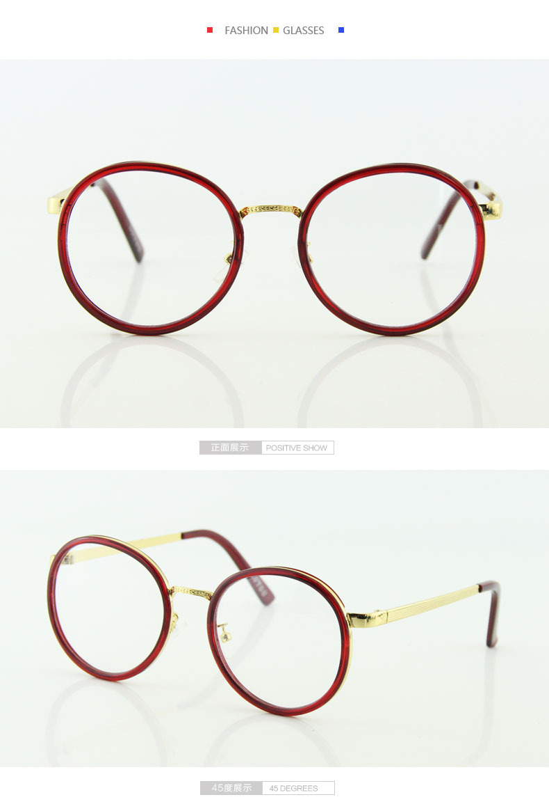 千艾新款眼镜复古圆形眼镜框眼睛框镜架女韩版潮装饰平光眼镜架男示例图8
