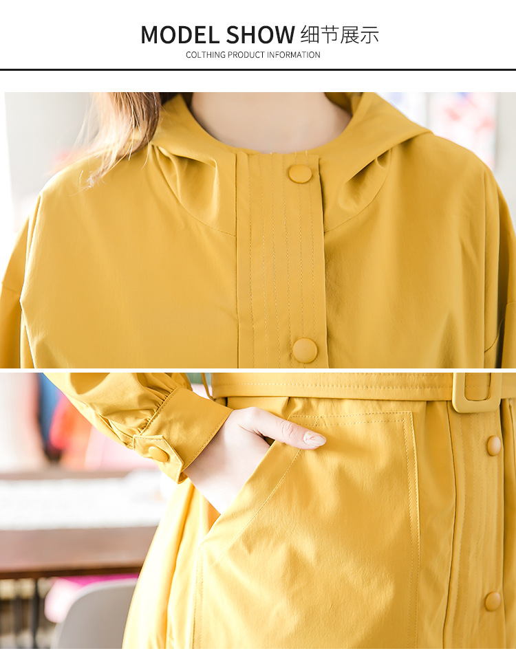 2018春季女装新款中长款女士风衣女 纯色休闲外套女厂家一件代发示例图33