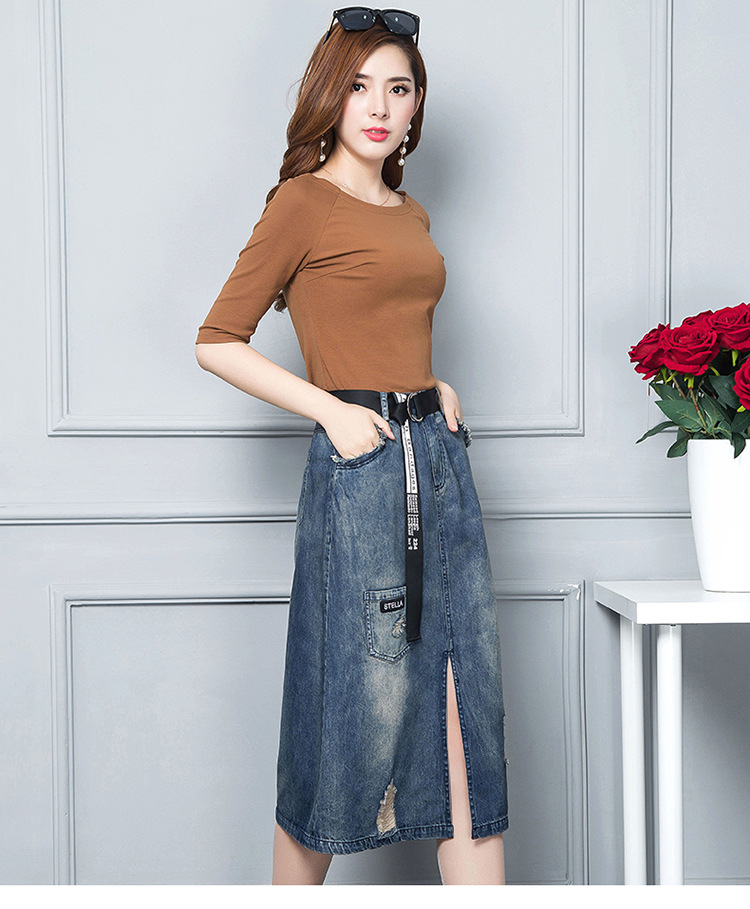 2017秋季新款时尚休闲套装韩版纯色牛仔裙两件套一件代发厂家批发示例图30