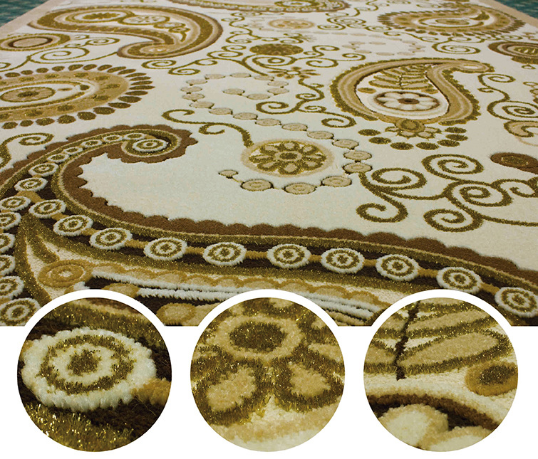 开利地毯 家用块毯 时尚现代简约风格 立体毯面 金银丝时尚地毯示例图4
