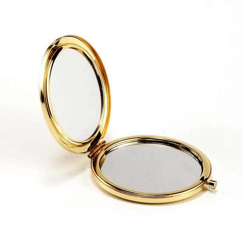 通过迪士尼验厂的化妆镜厂家定制合金镂空公主化妆镜口袋镜子随身补妆镜金属折叠双面镜商务礼品圆形小镜子