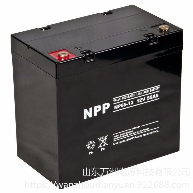 耐普蓄电池NP12-55 耐普12V55AH  铅酸免维护蓄电池UPS消防EPS通用