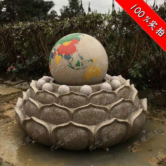 风水球石雕价格 流水转运风水球 风水球喷泉雕刻 九龙星石业