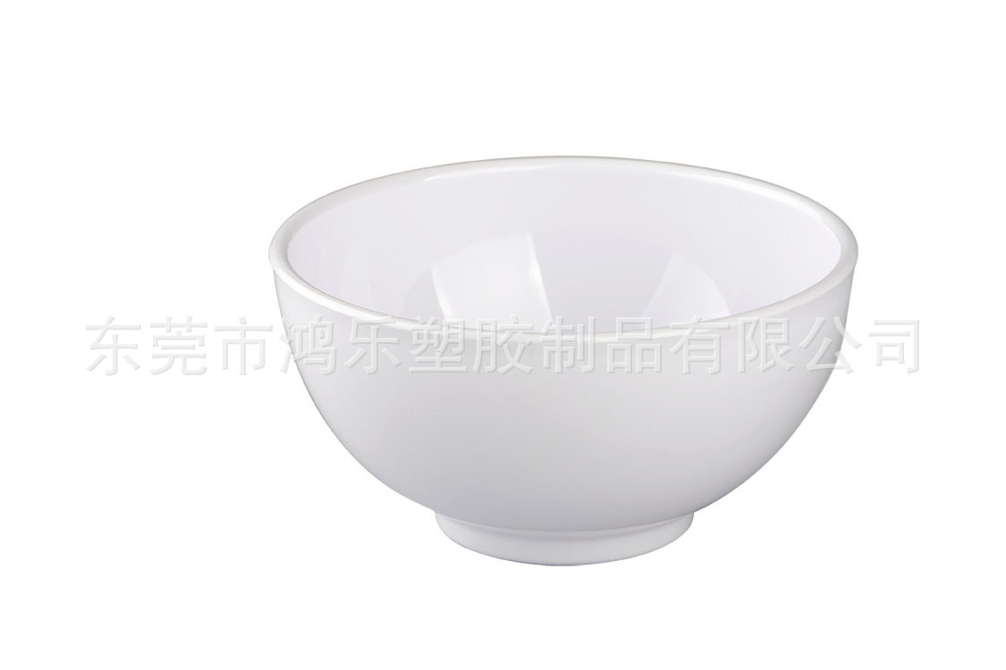 白色PC塑料碗饭碗耐高温摔不破酒店自助餐专用塑料汤碗厂家定制示例图7