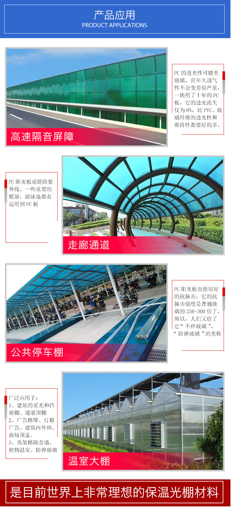 广东厂家直销pc透明四层阳光板阳光房保温隔热卡布隆示例图6
