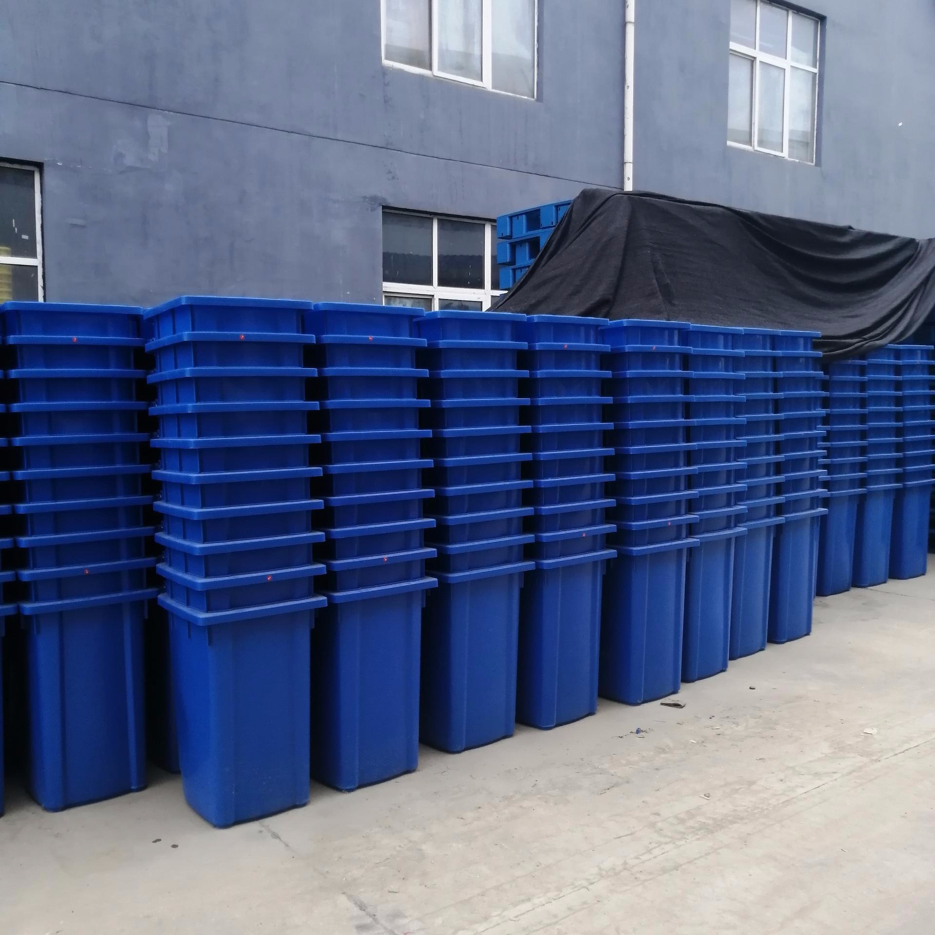 益乐100L厂家批发户外分类垃圾桶-带盖塑料垃圾桶