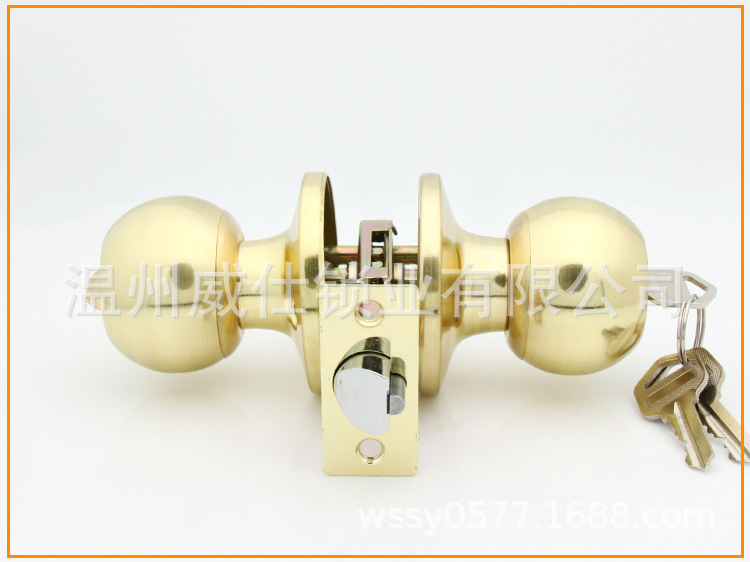 厂家直销 607 拉丝金 三杆球形锁 房门 浴室锁 优质厂家 五金锁具示例图8