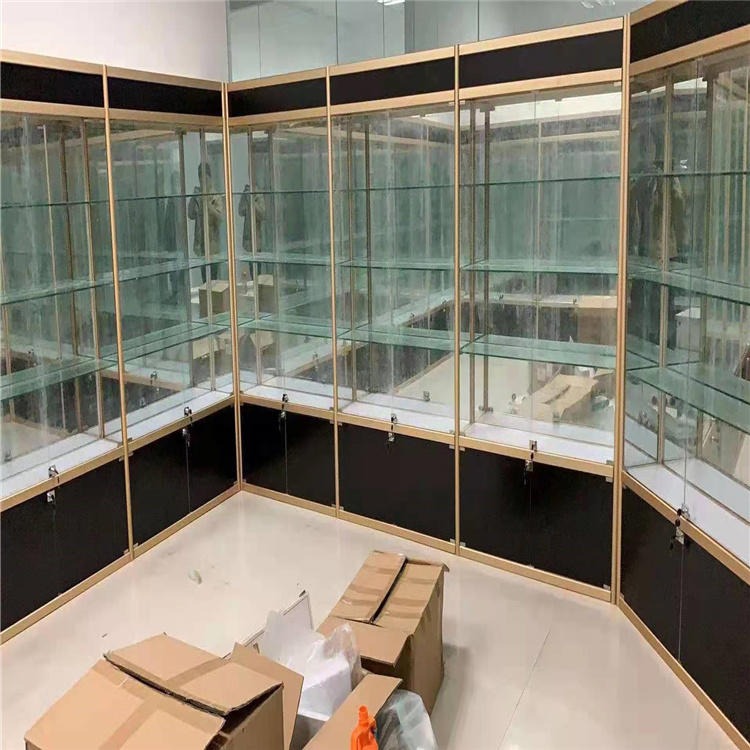 西安玻璃展柜 定制展柜 折叠玻璃展柜 博物馆展柜 珠宝展示柜 方元浩宇