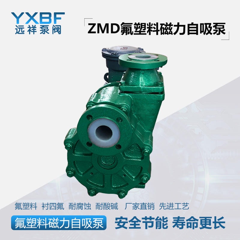 远祥泵阀 氟塑料自吸磁力泵 ZMD耐酸碱磁力自吸泵 卧式耐腐蚀防爆自吸式磁力泵