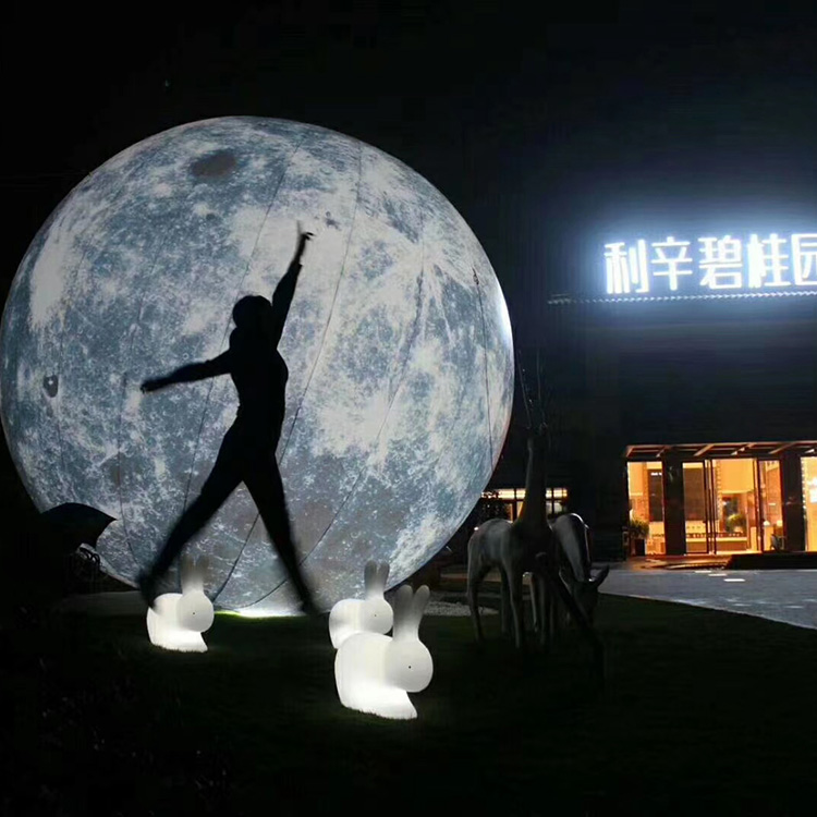 梅州市超级月亮 发光充气月亮 众暖道具 道具租赁 商场中秋节活动道具
