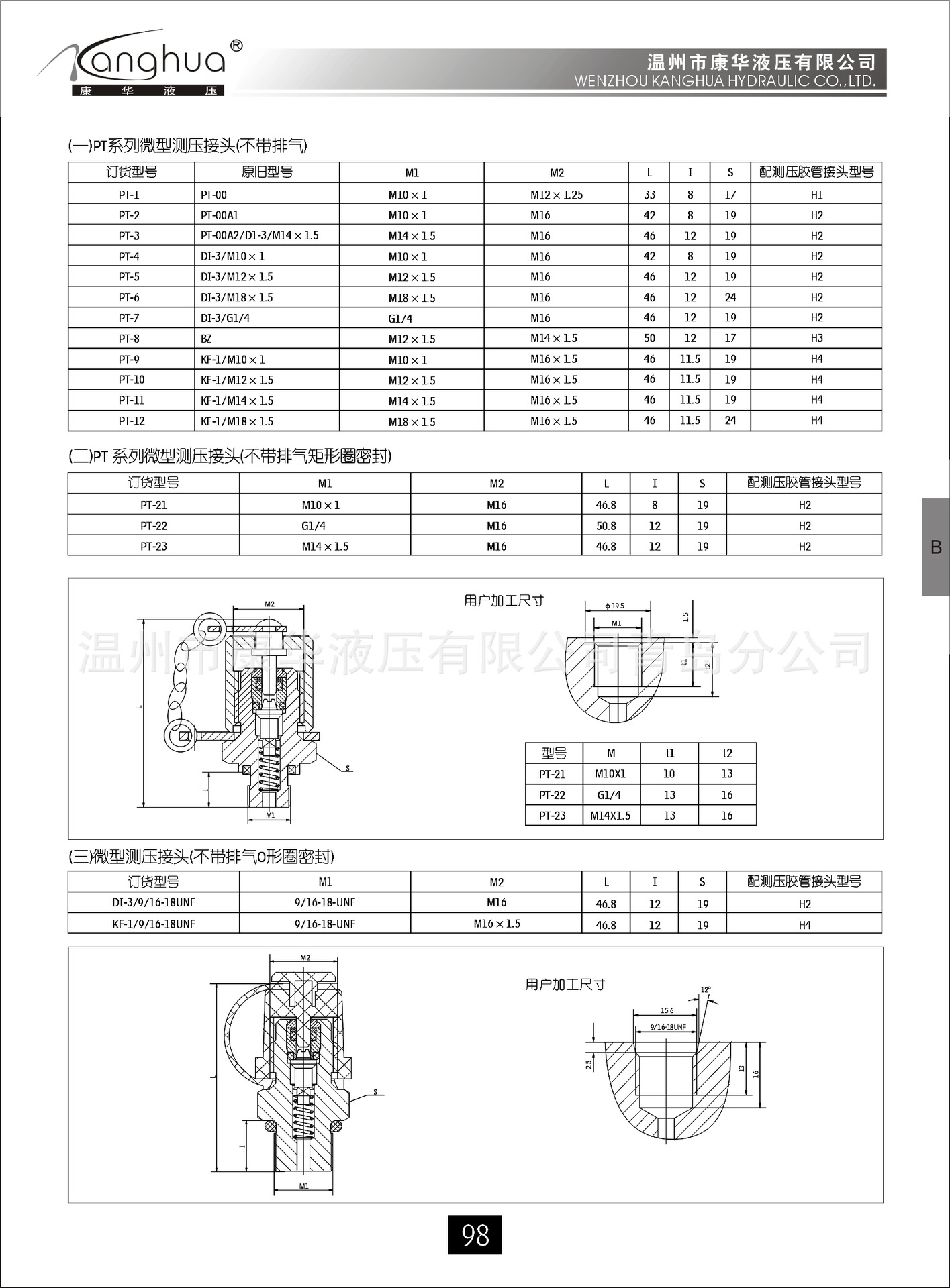 供应测压接头PPT-3， 微型带排气测压接头 液压接头示例图2
