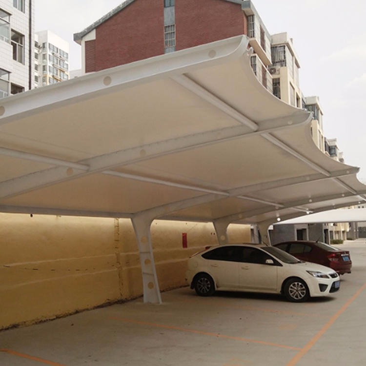 汽车停车棚 膜结构车棚 遮阳遮雨蓬 铝合金车棚 保修10年