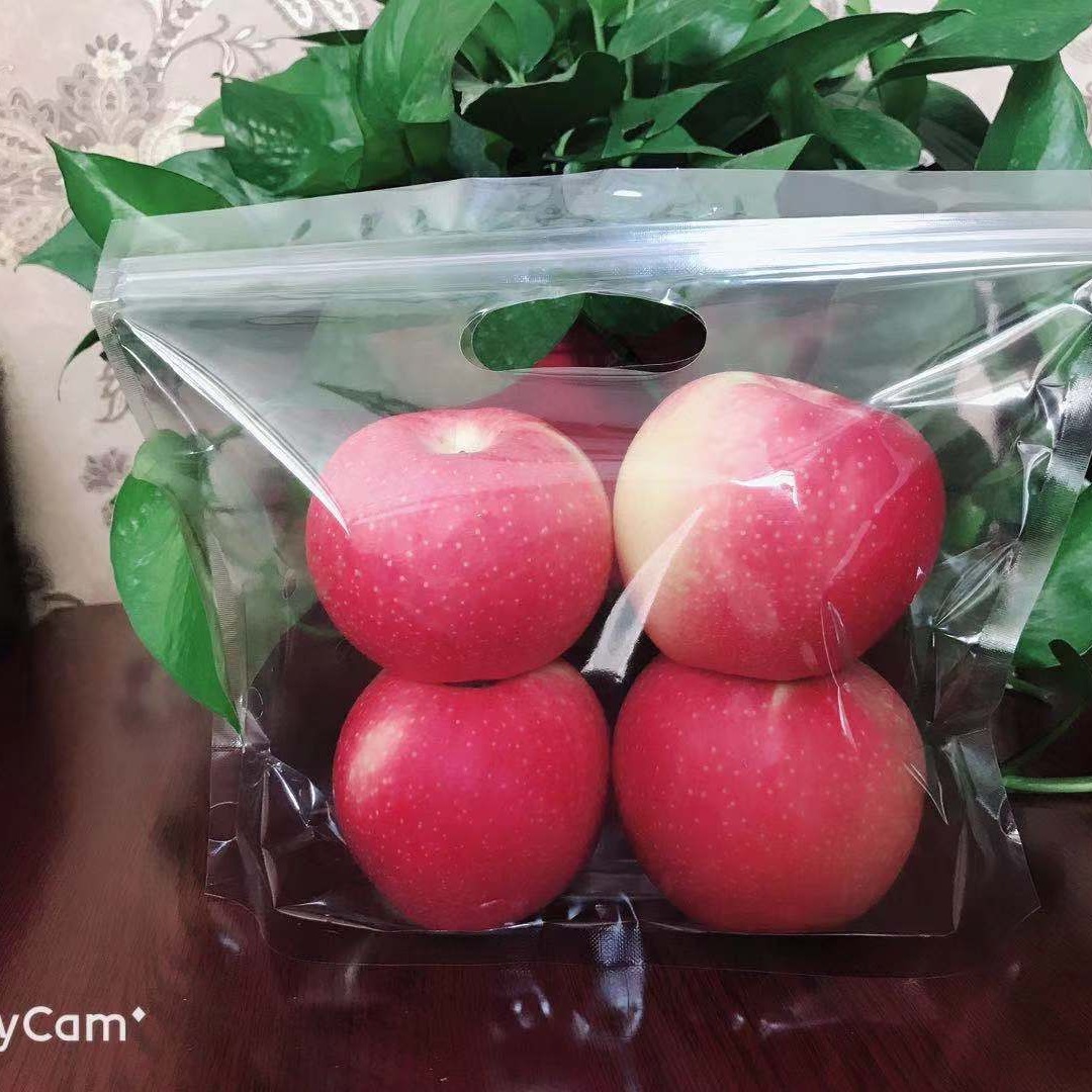 德远塑业厂家订制高端蔬菜水果自立拉链自封手提袋 蔬菜水果保鲜自封袋图片