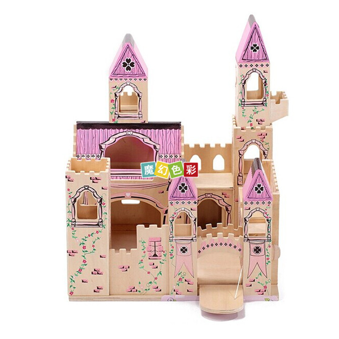 厂家直销批发女孩喜爱过家家公主与王子城堡木制玩具